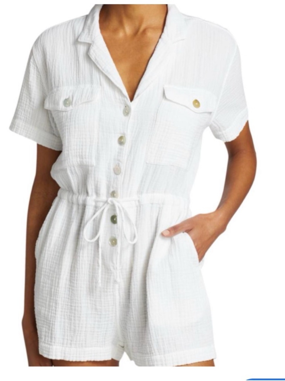 Rails White Romper Cotton Gauze Size XS